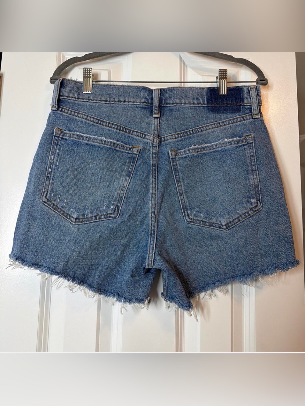 Abercrombie & Fitch Distressed Blue Denim Jean Shorts - Picture 3 of 3